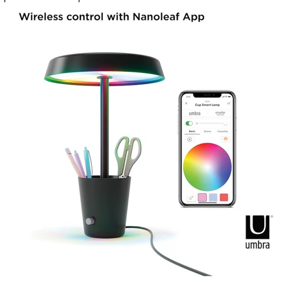 Umbra Multi-Color LED Desk Lamp with Organizer